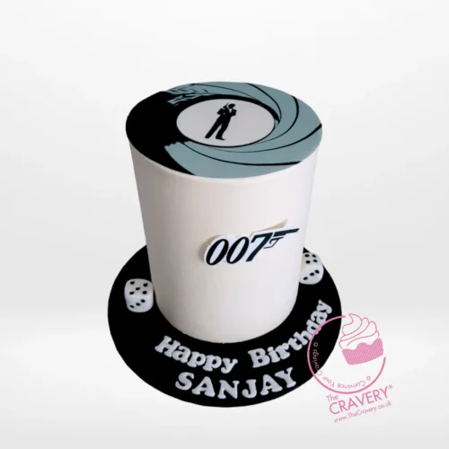 007 Cake – A sophisticated, James Bond-inspired cake from Cravery's birthday cake delivery Birmingham service.