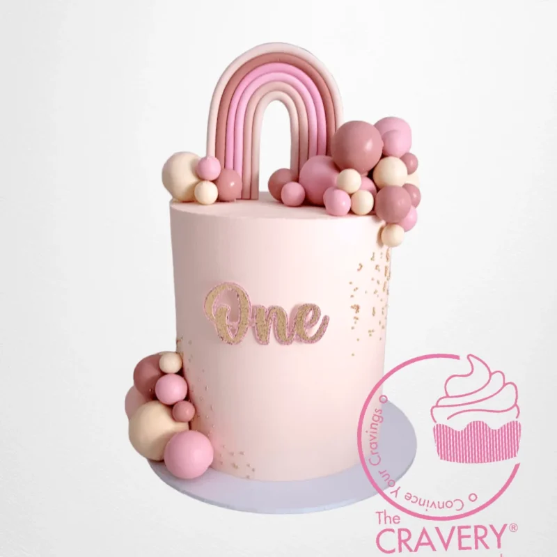 The Cravery's 1st Birthday Rainbow Cake – A colourful celebration cake from Cravery's cake shop Birmingham. The Cravery's 1st Birthday Rainbow Cake – A colourful and delightful celebration cake from Cravery's cake shop Birmingham.