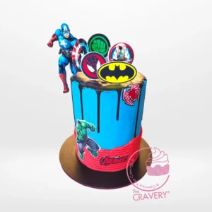 Avengers Birthday Cake by The Cravery | Best Birthday Cakes in Birmingham Marvel Avengers birthday cake featuring Iron Man, Captain America, Thor, and Hulk designs handcrafted by The Cravery in Birmingham.