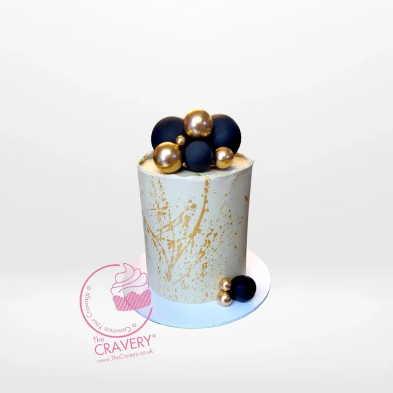 Birthday Gold Cake – Luxury cake for celebrations in Birmingham. Birthday Gold Cake – An elegant cake with gold accents, perfect for milestone celebrations in Birmingham.