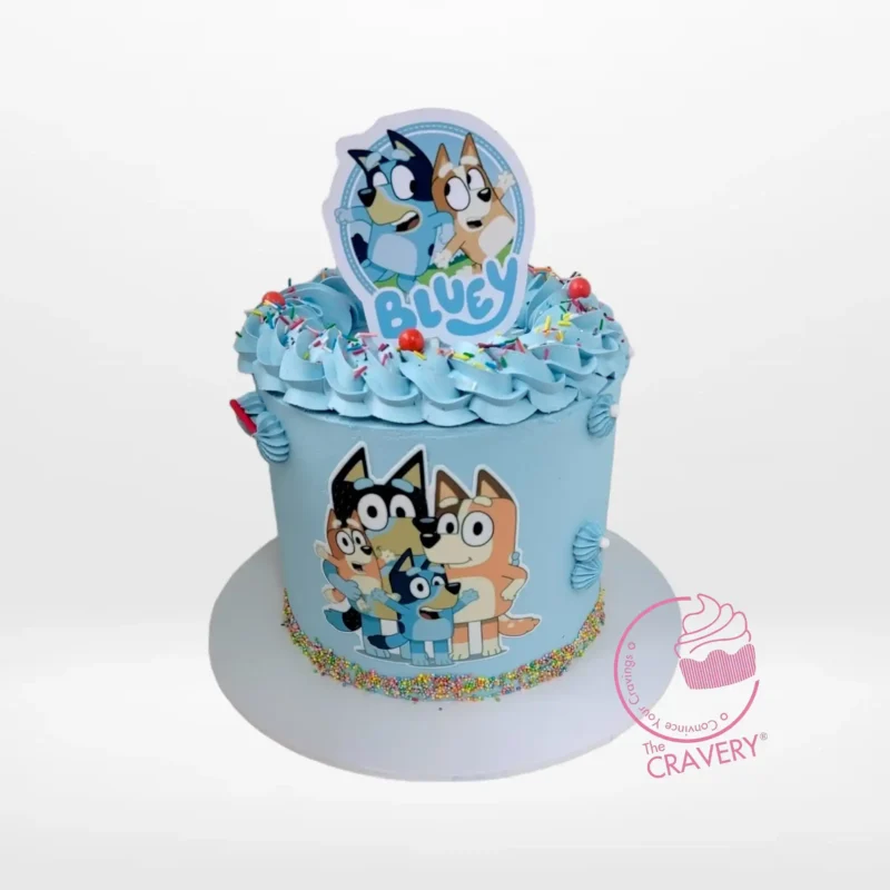 Bluey Cake, Cravery’s cake shop Walsall Bluey Cake from Cravery’s cake shop Walsall