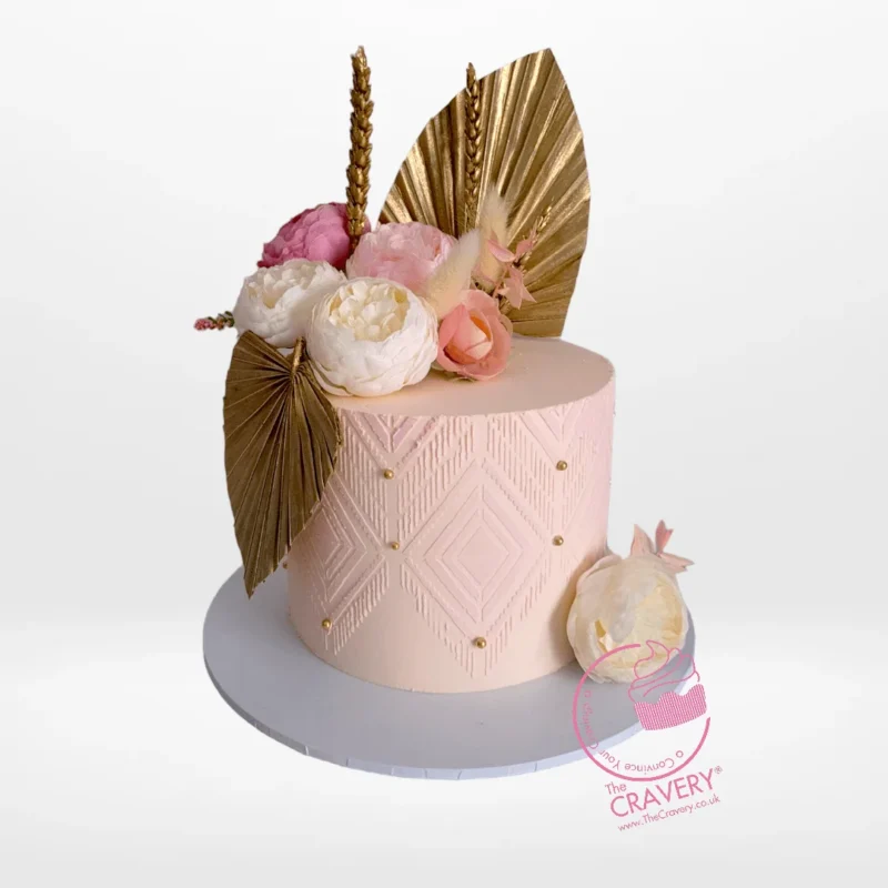 Order Boho Wedding Cake from Cravery's Wedding Cakes Birmingham Collections for an unforgettable wedding experience. Boho Wedding Cake from Cravery's Wedding Cakes Birmingham Collections – A bohemian masterpiece for your special day.