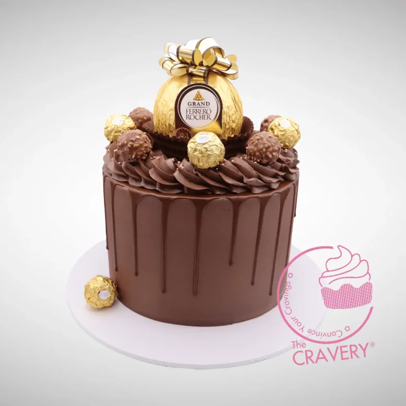 Cake Ferrero Rocher, The Cravery Cake Shop Maypole Cake Ferrero Rocher by The Cravery, handcrafted chocolate hazelnut cake from our cake shop in Maypole.