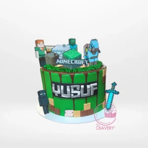 Order a Cake from Minecraft from Cravery cake makers Birmingham to make your Minecraft-themed event extra special. Cake from Minecraft from Cravery cake makers Birmingham – A pixelated, delicious treat for Minecraft fans.