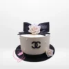 Elegant Chanel-inspired Channel Cake by The Cravery, handcrafted luxury cake from our cake shop in Bearwood.