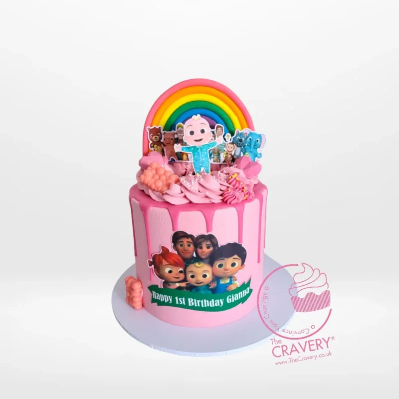 Order a Cocomelon Cake Decoration from Cravery's birthday cake Walsall collections to bring a touch of magic to your celebration. Cocomelon Cake Decoration from Cravery's birthday cake Walsall collections – A fun and vibrant way to celebrate your special occasion.
