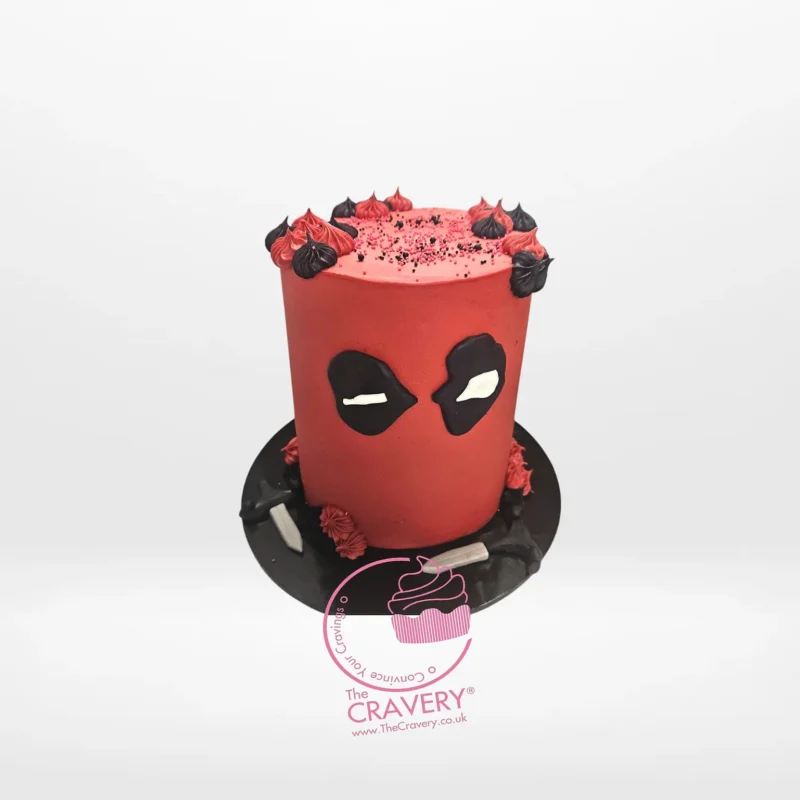 Deadpool Cake, The Cravery Cake Shop Solihull Deadpool Cake by The Cravery, handcrafted Marvel-themed cake available from our cake shop in Solihull.