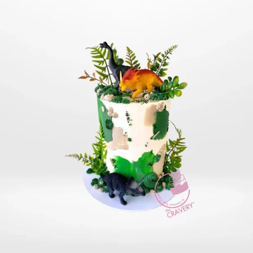 Dinosaur on Cake from cake shop Birmingham – A fun and delightful celebration treat with dinosaur details.