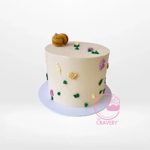 Flower Cake with hand-piped buttercream flowers, personalised cakes Birmingham