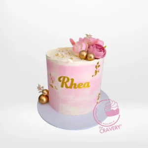 Flower Pink Cake from Cravery's birthday cakes Birmingham services – A beautiful floral centerpiece for your celebration.