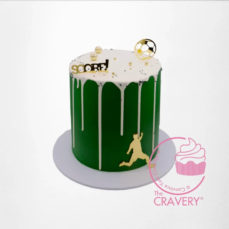 Football Cake from Cravery's Cake Delivery Birmingham Service, the ideal cake for football-themed celebrations. Football Cake from Cravery's Cake Delivery Birmingham Service, the perfect cake for football fans and enthusiasts.