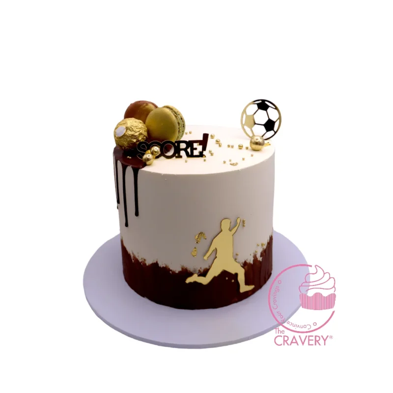 The Cravery's Football Drip Cake – A winning cake from Cravery's cake Walsall service.