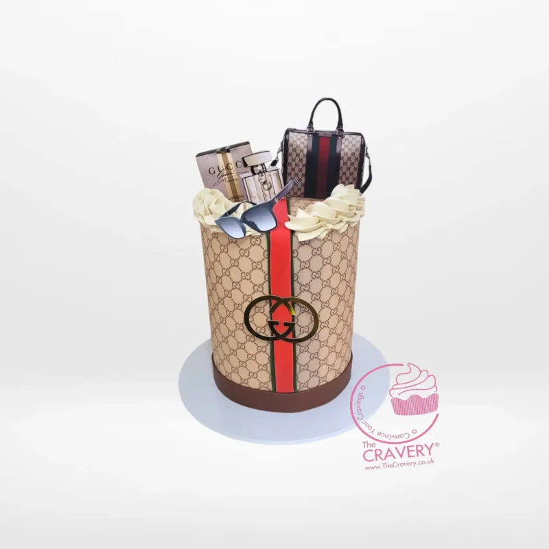 Gucci Cake, The Cravery Birmingham Gucci Cake by The Cravery, luxury designer cake handcrafted at our cake shop in Birmingham.