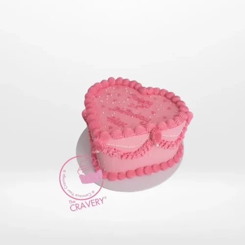 Heart Shaped Birthday Cake from Cravery's birthday cakes Solihull offerings – A delicious way to celebrate love and special occasions.