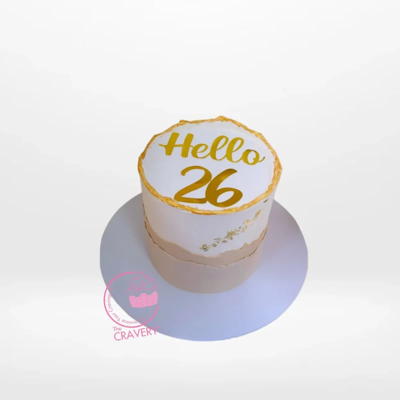 Hello Cake, The Cravery Cake Makers Solihull Hello Cake by The Cravery – elegant handcrafted birthday cake by expert cake makers in Solihull.
