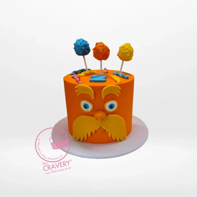 Lorax Cake – Custom Dr. Seuss cake for celebrations in Birmingham. Lorax Cake – A Dr. Seuss-inspired cake with vibrant colors, available at our best cake shop Birmingham.