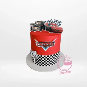 McQueen Car Cake | Cake Shop Selly Oak McQueen Car Cake inspired by Disney Pixar’s Cars, handcrafted at The Cravery, cake shop Selly Oak.