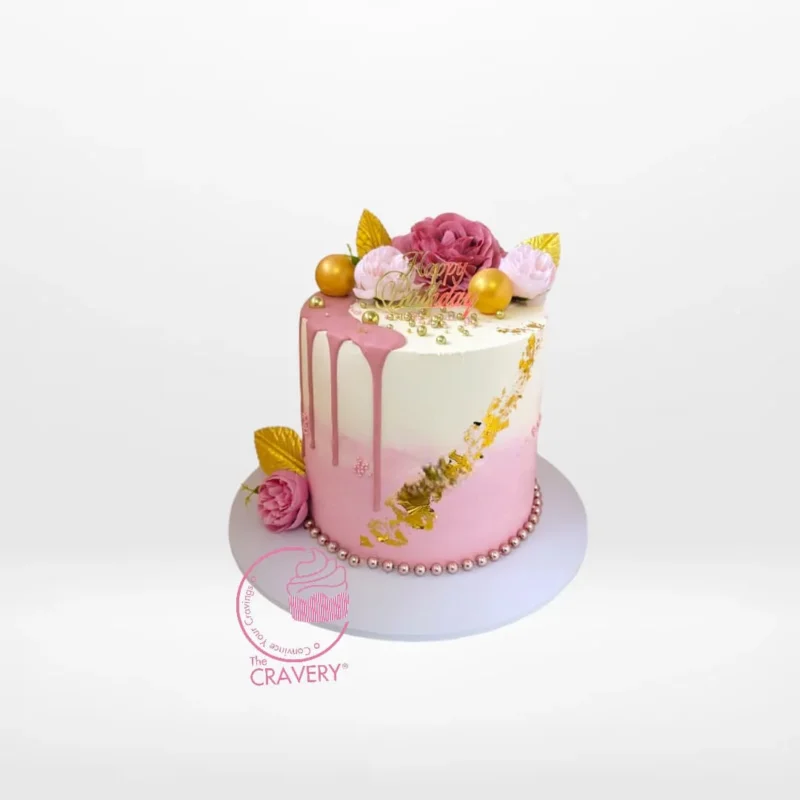 Ombre Pink Cake | Birthday Cake Delivery Birmingham, The Cravery Ombre Pink Cake with elegant layered pink hues, birthday cake delivery in Birmingham