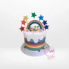 Pastel Rainbow Cake by The Cravery, colourful handcrafted cake made fresh at our cake shop in Shirley.