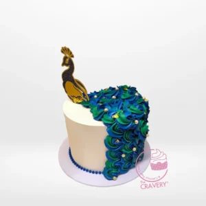Peacocks Cake – Custom cake for elegant celebrations in Solihull. Peacocks Cake – A custom cake featuring peacock feathers, available at our cake shop Birmingham.