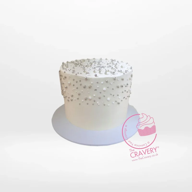 Pearls Cake, The Cravery Wedding Cakes Birmingham Pearls Cake by The Cravery – elegant wedding cake with pearl detailing, handcrafted in Birmingham.