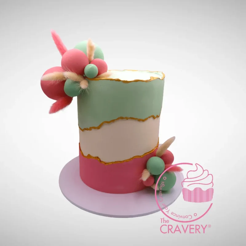 Pastel Birthday Cake, The Cravery Handsworth Pastel Birthday Cake by The Cravery, handcrafted soft-toned cake from our cake shop in Handsworth.