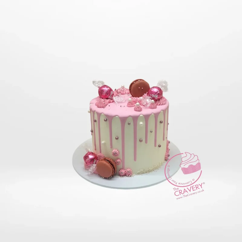 Pink Drip Birthday Cake | Cake Shop Aston Pink Drip Birthday Cake with buttercream finish from Cake Shop Aston