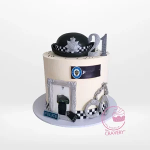 Police Cake from Cravery's cake shop Birmingham – A tribute to the heroes.