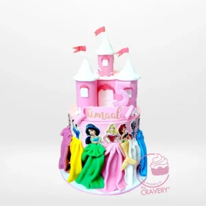 Order a Princesses Cake from birthday cake delivery Birmingham for a royal celebration. Princesses Cake from birthday cake delivery Birmingham – A fairytale celebration cake.