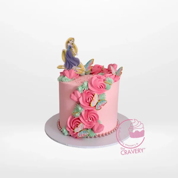 Rapunzel Cake from Cravery's cake shop Birmingham – A magical and delightful birthday treat.