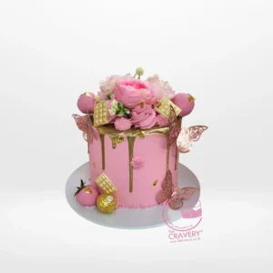 Rose Gold Birthday Cake, Cravery’s birthday cakes delivered Birmingham Rose Gold Birthday Cake from Cravery’s birthday cakes delivered Birmingham