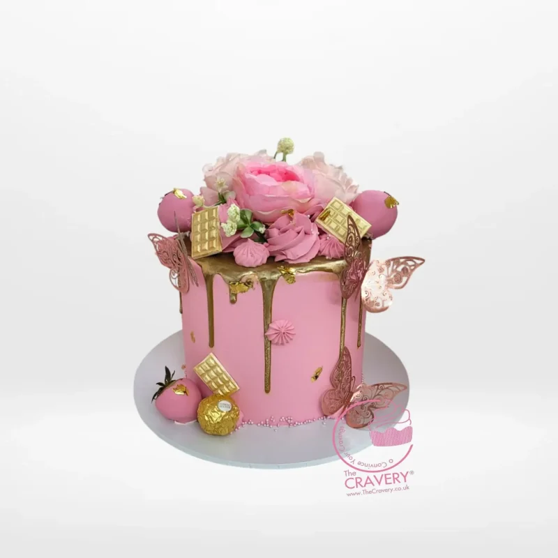 Rose Gold Birthday Cake, Cravery’s birthday cakes delivered Birmingham Rose Gold Birthday Cake from Cravery’s birthday cakes delivered Birmingham