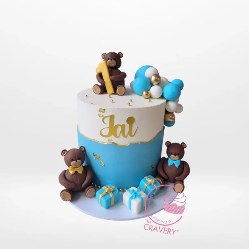 Order a Teddy with Cake from Cravery's Cake Shop Solihull and make your celebration unforgettable. Teddy with Cake from Cravery's Cake Shop Solihull – A charming and sweet celebration centerpiece.