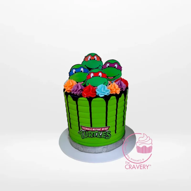 Teenage Turtles Cake – TMNT-themed cake for celebrations in Birmingham. Teenage Turtles Cake – A TMNT-themed cake with vibrant colors and action-packed decorations, perfect for fans in Birmingham.