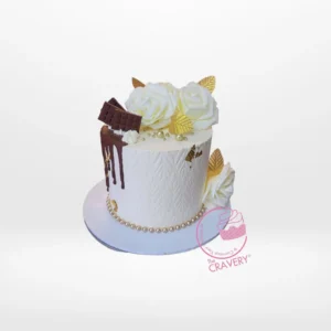 White Chocolate Drip Cake – Available at cake Birmingham White Chocolate Drip Cake – Elegant design from cake Birmingham