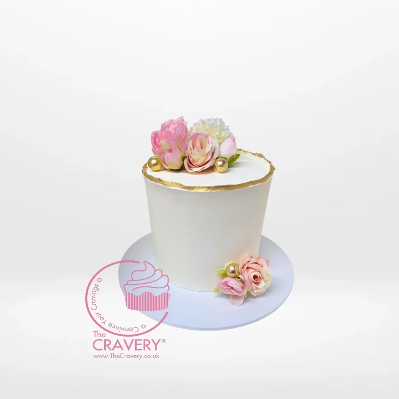 Simple Elegant Wedding Cakes, The Cravery Wedding Cakes Birmingham Simple Elegant Wedding Cake by The Cravery, handcrafted 6-inch wedding cake available in Birmingham.