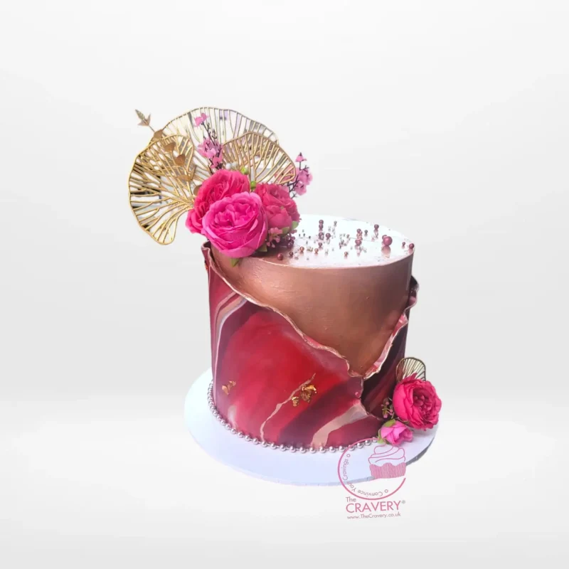 Marble Birthday Cake, The Cravery Smethwick High Street Marble Birthday Cake by The Cravery, elegant handcrafted marble-effect cake, available at our cake shop on Smethwick High Street.