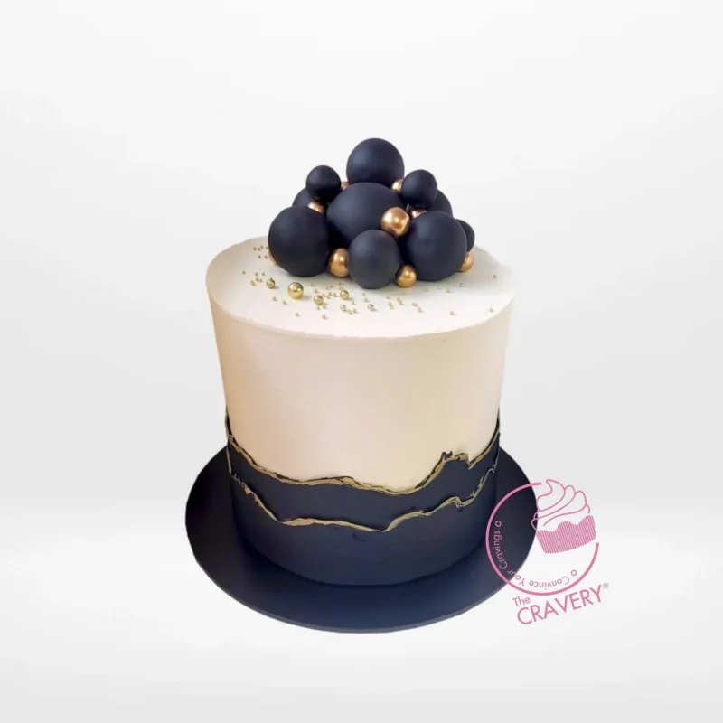 White Black Cake, The Cravery Birthday Cake Walsall White Black Cake by The Cravery, elegant monochrome birthday cake available in Walsall.