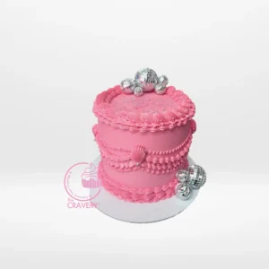 Birthday Cake Vintage, The Cravery Cake Shop Birmingham City Centre Birthday Cake Vintage by The Cravery, elegant retro-style cake handcrafted at our cake shop in Birmingham City Centre.