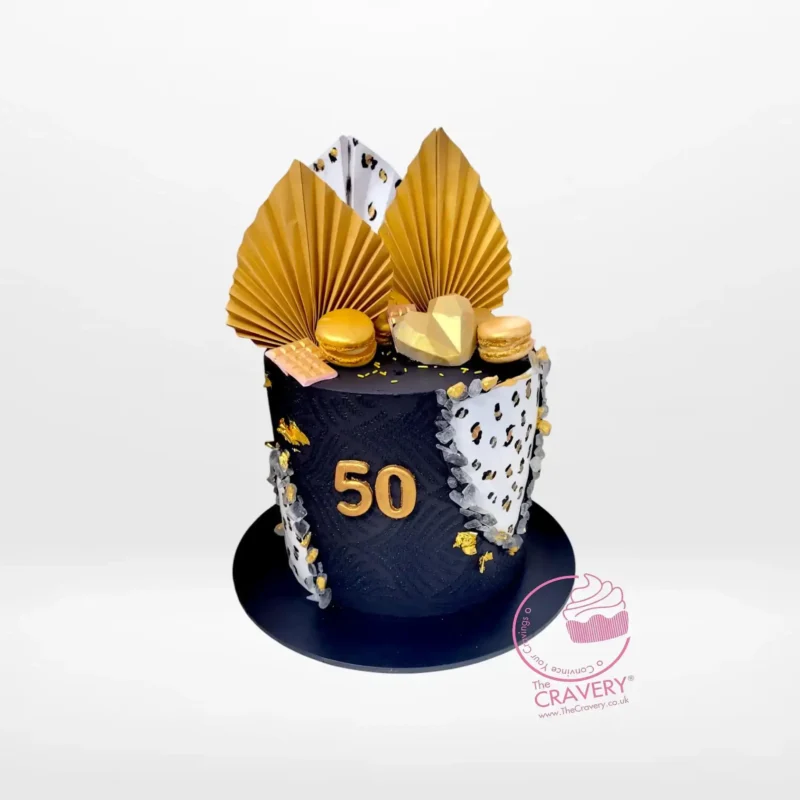 50th Birthday Cake | Cake Shop Northfield 50th Birthday Cake with elegant buttercream design, cake shop Northfield