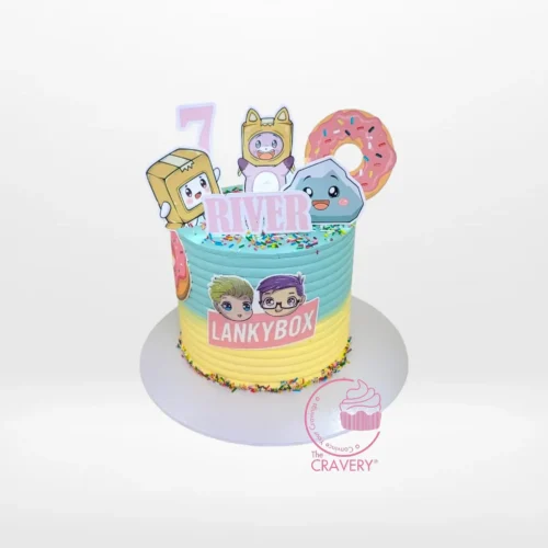 Lankybox Cake by The Cravery, fun YouTube-themed birthday cake handcrafted at the best cake shop in Birmingham.
