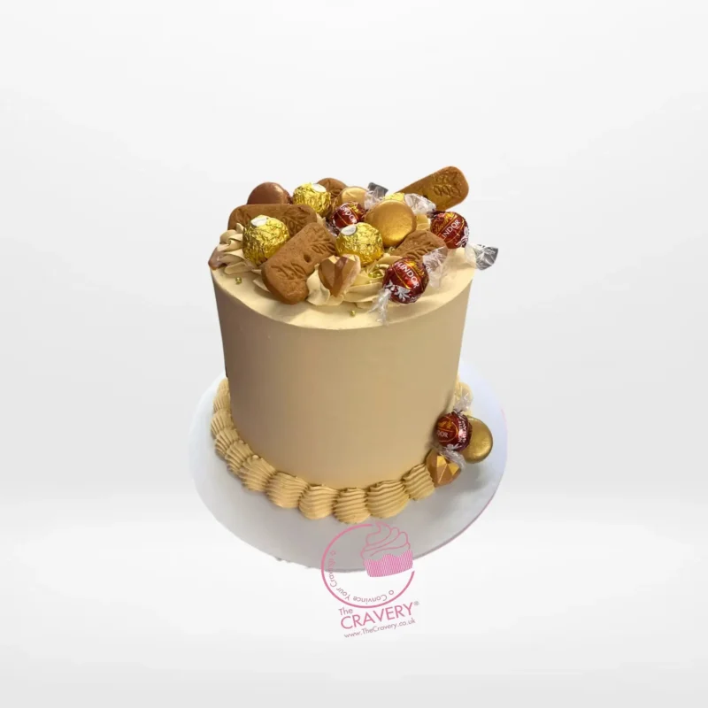 Biscoff Cakes, The Cravery Cake Shop in Erdington Biscoff Cakes by The Cravery, elegant caramel-toned handcrafted drip cake from our cake shop in Erdington.