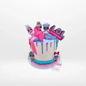 LOL Cake, The Cravery Best Cake Shop Birmingham LOL Cake by The Cravery – handcrafted LOL Surprise-themed cake from the best cake shop in Birmingham.