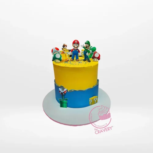 Mario Birthday Cake by The Cravery, fun gaming-themed design available for birthday cakes in Solihull.