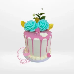40th Ladies Birthday Cake by The Cravery, elegant floral cakes handcrafted at our cake shop in Birmingham City Centre.