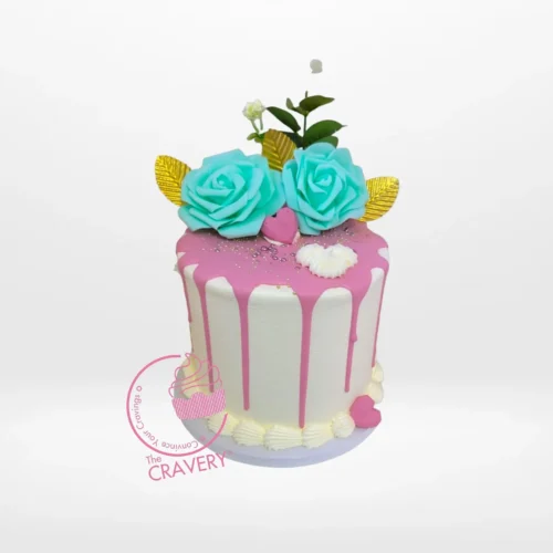 40th Ladies Birthday Cake by The Cravery, elegant floral cakes handcrafted at our cake shop in Birmingham City Centre.