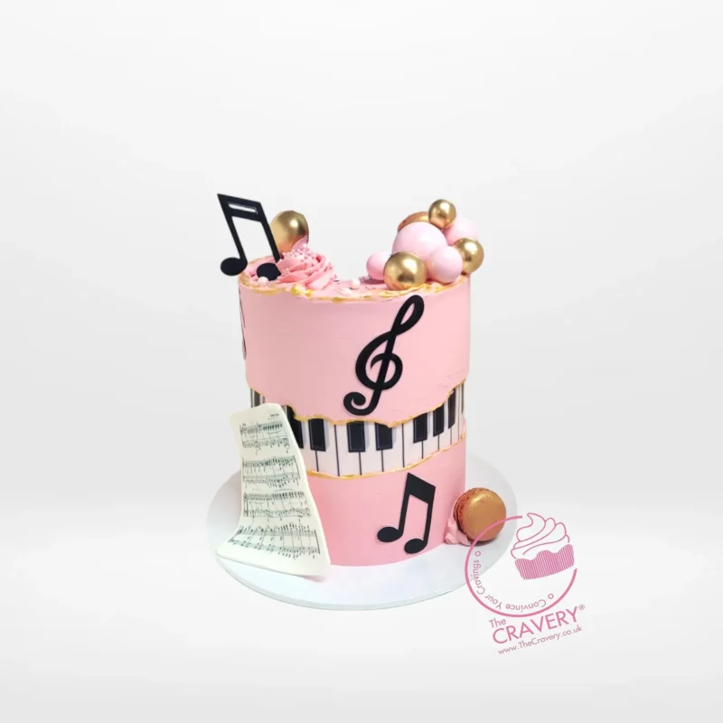 Piano Cake, The Cravery Cake Shop Aston Piano Cake by The Cravery – handcrafted musical-themed cake available at our cake shop in Aston.