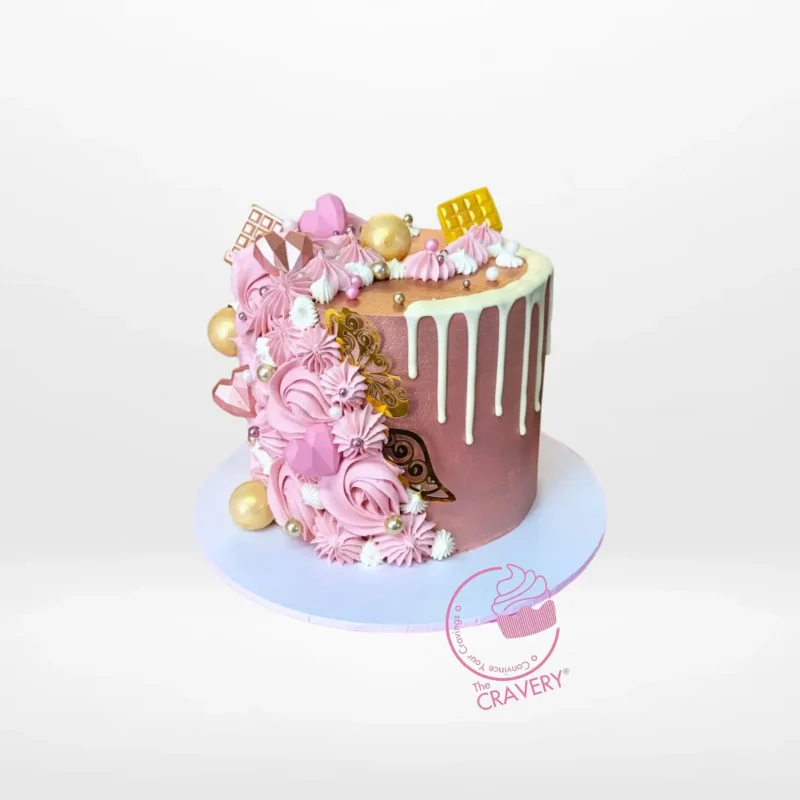 Gold and Rose Gold Cake, The Cravery Cake Shop Smethwick High Street Gold and Rose Gold Cake by The Cravery, elegant handcrafted metallic cake from our cake shop on Smethwick High Street.
