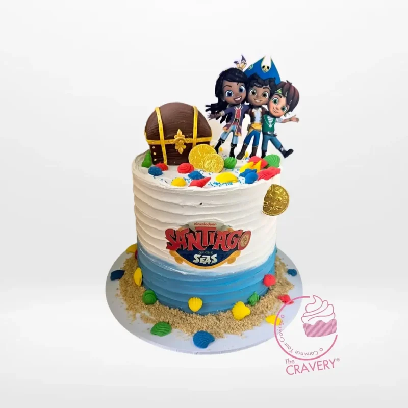 Santiago Cake by The Cravery, elegant handcrafted celebration cake made at our cake shop in Birmingham.