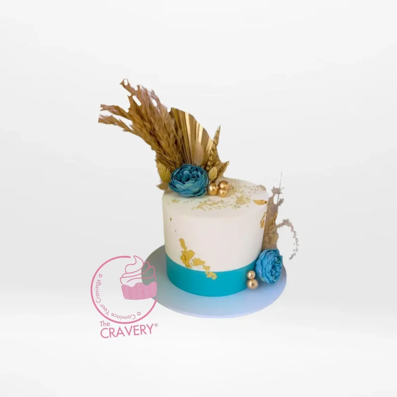 Teal Cake, The Cravery Cake Artist Solihull Teal Cake by The Cravery, elegant handcrafted design by expert cake artist in Solihull.
